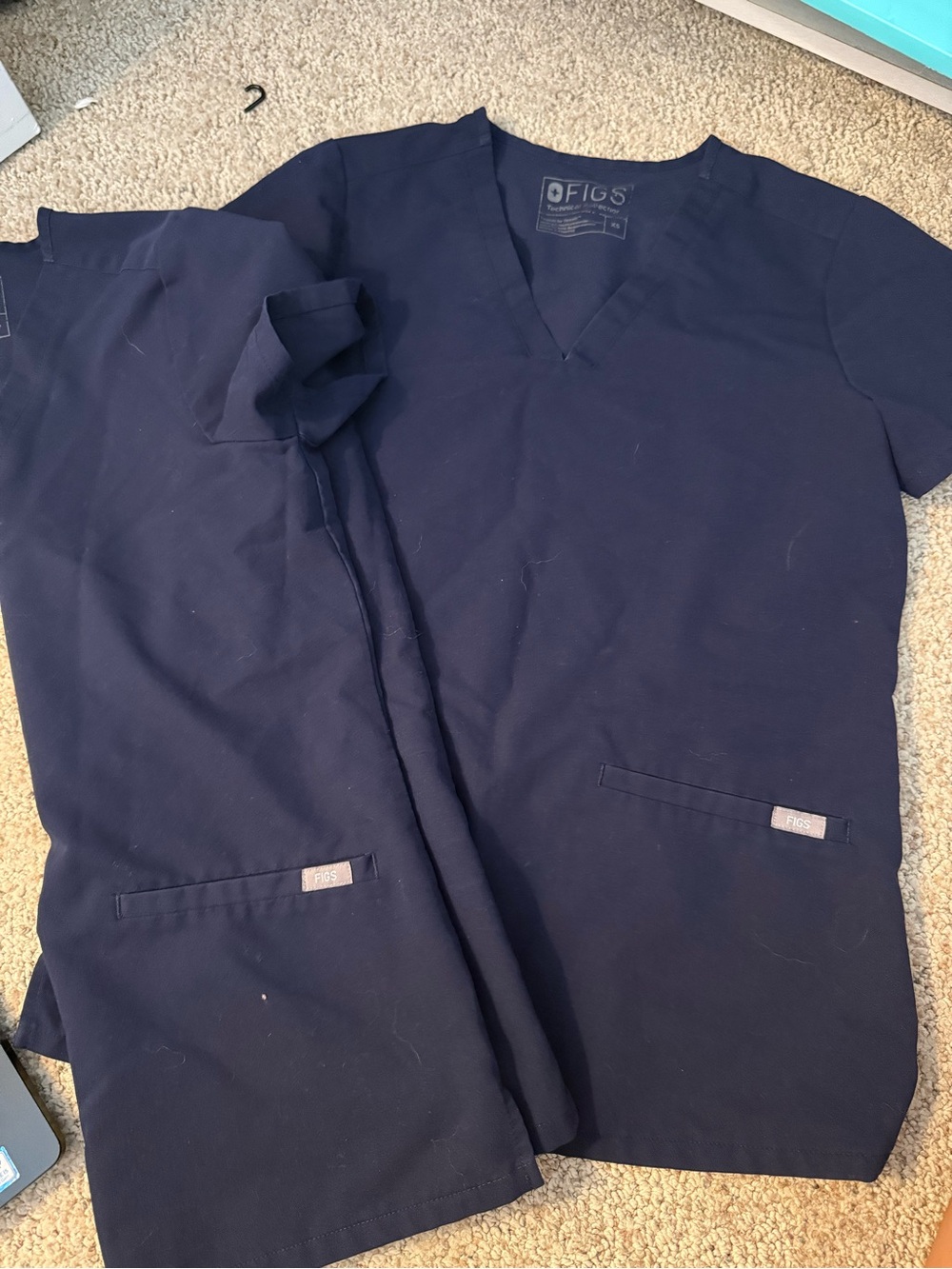 Figs Navy Blue Casma Scrub Top - V-Neck (2)